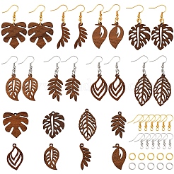 Наборы для изготовления висячих сережек в форме листьев своими руками DIY-FS0008-63A