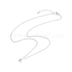 Collana con ciondolo a sfera rotonda in acciaio inossidabile 304 con catene rolo per uomo e donna&nbsp;NJEW-JN03845-01