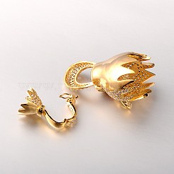 Модные латунные микро проложить кубического циркония раз за застежками ZIRC-M047-G-RS