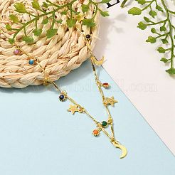 Латунь эмаль кулон ожерелья NJEW-JN03120