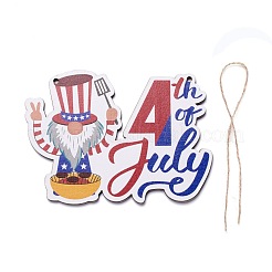 День независимости доска плотности деревянные настенные украшения подвески дверные таблички HJEW-C004-03