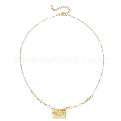 Латунный медальон-подвеска с подвеской в виде сумки&nbsp;NJEW-JN05838