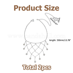 Cadenas para el cuerpo con borlas de flores multicapa y cristales de aleación para sujetadores.&nbsp;AJEW-WH0752-575P
