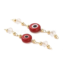 Handgefertigtes Evil-Eye-Bunte Malerei mit handgefertigten Glasperlen-Verbindungsstücken&nbsp;KK-M266-09G-02