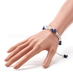 Natürliches Lapislazuli-Chipperlenarmband für Mädchenfrauen&nbsp;X1-BJEW-TA00019-04