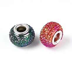 Европейские бусины из смоляных страз с большим отверстием&nbsp;OPDL-T003-01H