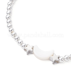 Браслеты из круглых бусин с гальваническим покрытием из немагнитного синтетического гематита&nbsp;BJEW-JB12584-02