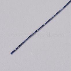 50mセグメント染色ラウンドナイロン中国結びコード  金の糸で  DIYのジュエリーには  ミッドナイトブルー  0.8mm  約54.68ヤード（50m）/ロール&nbsp;WCOR-WH20002-01I