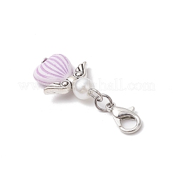 Подвеска в виде ангела из акрила и АБС-пластика с имитацией жемчуга HJEW-JM03298-02