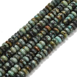 Бусы натуральная африканская бирюза (яшма) G-L635-A40-4x2mm