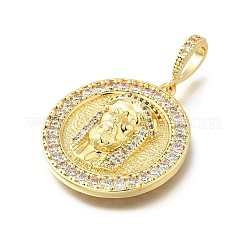 Латунные латунные подвески с цирконием микро паве&nbsp;KK-Q066-31G