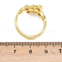 Регулируемые кольца для женщин с микропаве из латуни и кубическими цирконами&nbsp;RJEW-Z113-27G