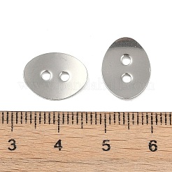 変色しない201ステンレススチールコネクタチャーム  オーバルリンク  ステンレス鋼色  14x11x2mm  穴：1.8mm&nbsp;STAS-C108-40P