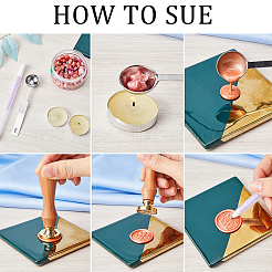 2 шт. 2 стиля золотистого тона латунная восковая печать головка штампа AJEW-CP0007-48B-05