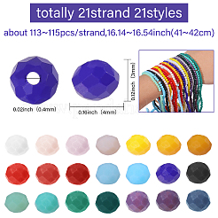 21 нитка 21 цвета непрозрачные однотонные стеклянные бусины нити&nbsp;EGLA-GO0001-03