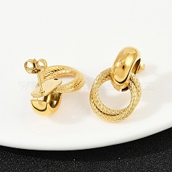 Серьги-гвоздики с двойным кольцом из нержавеющей стали 304&nbsp;EJEW-K268-21G