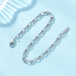 Браслеты-цепочки Figaro из нержавеющей стали 304 для женщин&nbsp;BJEW-JB12772