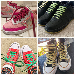 13 пара шнурков из полиэстера двух цветов&nbsp;AJEW-TA0002-48