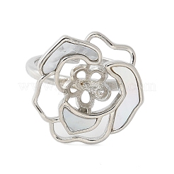 Закрепки для колец-манжет из латуни с цветком KK-K297-01P