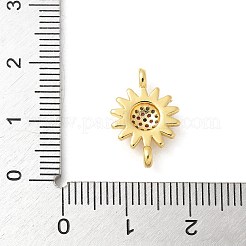 Шармы-соединители из латуни с микропаве из кубического циркония&nbsp;KK-U053-08G