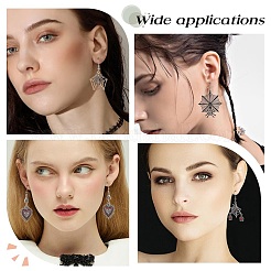 6 пара 6 стилей Хэллоуин паутина и сердце с сглазом сплав эмалированные серьги подвески для женщин EJEW-SC0001-37