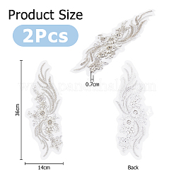 Blumenspitze computergesteuerte Stickerei Stoff Ornament Zubehör&nbsp;DIY-WH0496-23