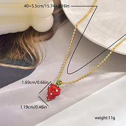 Милые и нежные латунные эмалевые ожерелья с подвеской в виде клубники на каждый день QO3424-1