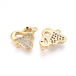 Шармы-соединители из латуни с микропаве из кубического циркония&nbsp;KK-T074-53G