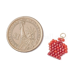 Подвески-короны из стеклянных бусинок&nbsp;PALLOY-MZ00980-04