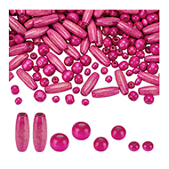 480 шт. 4 стиля крашеных бусин из натурального дерева WOOD-PH0003-65