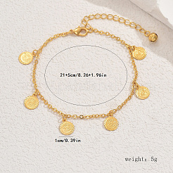 Простые и модные женские браслеты на ногу с кисточками в виде круглых монет из латуни&nbsp;RB4557