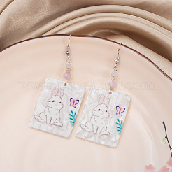 Пасхальные серьги-подвески из акрила и стекла&nbsp;FS-WG4FCF9-01