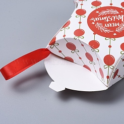 星形のクリスマスギフトボックス  リボン付き  ギフトラッピングバッグ  プレゼント用キャンディークッキー  ホワイト  12x12x4.05cm&nbsp;X-CON-L024-F04