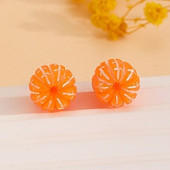 Серьги-гвоздики из оранжевой смолы&nbsp;EJEW-B136-01