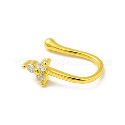 Прозрачная цветочная клипса из кубического циркония на кольцах в носу&nbsp;LS-AJEW-F059-02G