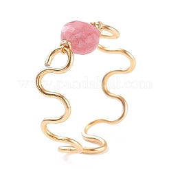 Anelli di perline di pietra mista naturale per donna uomo&nbsp;RJEW-JR00437