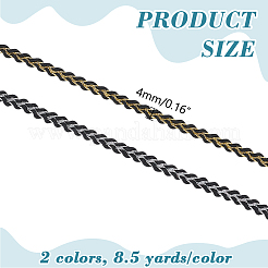 17 Yards 2 Farben Polyester geflochtene Spitzenbesatz&nbsp;OCOR-WR0002-03B