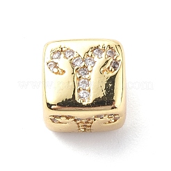 12шт 12 стиля латунь микро паве прозрачные кубические бусины из циркония ZIRC-F131-25G