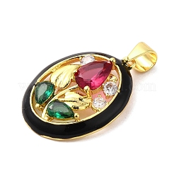 Реечное покрытие латунь микро паве красочные эмалированные подвески с кубическим цирконием KK-G488-15G