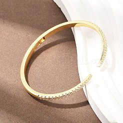 Браслеты из латуни с микропаве и прозрачным фианитом на шарнирах&nbsp;BJEW-F528-01G