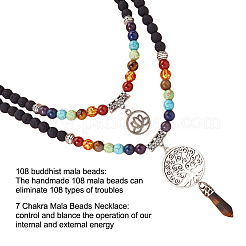 Ожерелье с подвеской из натурального желтого тигрового глаза NJEW-AB00016-02