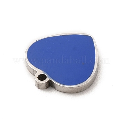 304ステンレススチールエナメルチャーム  ハートチャーム  ステンレス鋼色  ミックスカラー  11x11x1.4mm  穴：1mm&nbsp;STAS-A078-06P