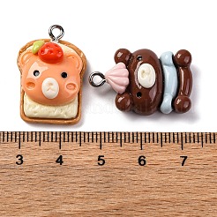 Подвески из непрозрачной смолы с изображением медведя CRES-M038-10