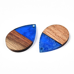 Pendentifs en résine transparente et bois de noyer&nbsp;RESI-ZX017-33