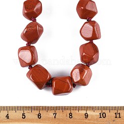 Натуральные красные самородки яшмы бусины ожерелья для женщин мужчин&nbsp;NJEW-K388-01L