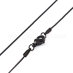 304 Serpentinenkette aus Edelstahl für Männer und Frauen, Elektrophorese schwarz, 15.75 Zoll (40 cm)