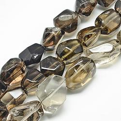 Naturale perle di quarzo fumé fili, pepite, 20~27x15~19x13~15mm, Foro: 1.5 mm, circa 15~20pcs/filo, 15.7 pollice