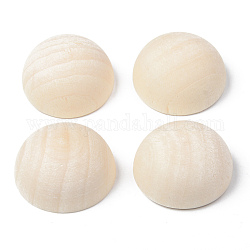 Unfinished Natural Wood Cabochons, Undyed, Half Round/Dome, Old Lace, 29x15mm