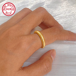 925 anello a polsino aperto in argento sterling, vero placcato oro 18k, misura degli stati uniti 8 (18.1mm)