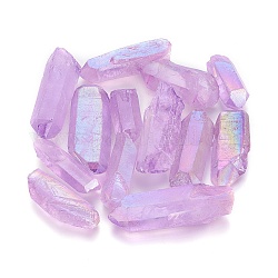 Perle di cristallo di quarzo naturale per elettroplacca, Senza Buco / undrilled, pepite, prugna, 16~46x6~13x5~10mm